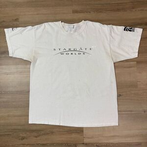Stargate Worlds Size XL Promo Graphic Tee Shirt White Cancelled CME Video Game